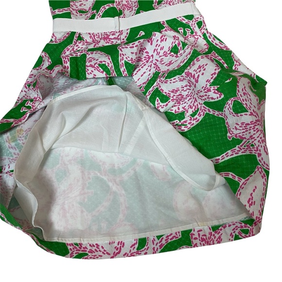 LILLY PULITZER AMBERLY BOW STRAPLESS HOT PINK & GREEN FLORAL DRESS SO CUTE! Sz 4 - Picture 8 of 8